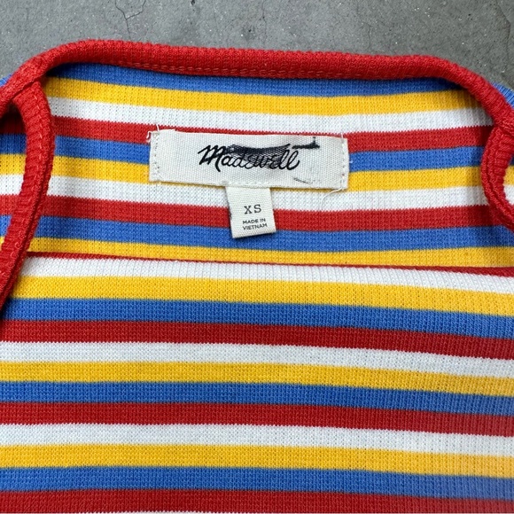 Madewell Spaghetti-Strap Thong Bodysuit in Rainbow Stripes Sz XS - Picture 9 of 11